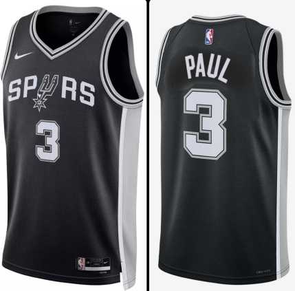 Men%27s San Antonio Spurs #3 Chris Paul Black Association Edition Stitched Jersey Dzhi